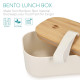 Navaris Bento Box with Bamboo Lid Δοχείο Φαγητού με Καπάκι από Μπαμπού - 1.1L - White - 47540.02.2