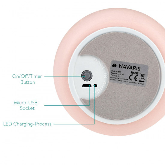 Navaris LED Bear Night Light RGB with Remote Control - Παιδικό Νυχτερινό Φως με Αλλαγή Χρωμάτων και Τηλεχειριστήριο - Pink - 45189.33