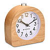 Navaris Analogue Wood Alarm Clock Design Half Round - Αναλογικό Επιτραπέζιο Ρολόι και Ξυπνητήρι - Light Brown - 45427.24