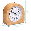 Navaris Analogue Wood Alarm Clock Design Half Round - Αναλογικό Επιτραπέζιο Ρολόι και Ξυπνητήρι - Light Brown - 45427.24