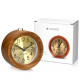 Navaris Analogue Wood Alarm Clock Design Round - Αναλογικό Επιτραπέζιο Ρολόι και Ξυπνητήρι - Gold / Dark Brown - 45470.18