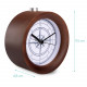 Navaris Analogue Wood Alarm Clock Design Vintage Compass - Αναλογικό Επιτραπέζιο Ρολόι και Ξυπνητήρι - Dark Brown - 46269.18.04