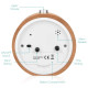 Navaris Analogue Wood Alarm Clock Design Indian Sun - Αναλογικό Επιτραπέζιο Ρολόι και Ξυπνητήρι - Dark Brown - 46269.18.01