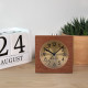 Navaris Analogue Wood Alarm Clock Design Square  - Αναλογικό Επιτραπέζιο Ρολόι και Ξυπνητήρι - Gold / Dark Brown - 46229.18