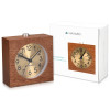 Navaris Analogue Wood Alarm Clock Design Square  - Αναλογικό Επιτραπέζιο Ρολόι και Ξυπνητήρι - Gold / Dark Brown - 46229.18