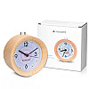 Navaris Analogue Wood Alarm Clock Design Indian Sun - Αναλογικό Επιτραπέζιο Ρολόι και Ξυπνητήρι - Light Brown - 46269.24.01