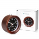 Navaris Analogue Wood Alarm Clock Design Round - Αναλογικό Επιτραπέζιο Ρολόι και Ξυπνητήρι - Dark Brown / Black - 46269.18.03