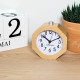 Navaris Analogue Wood Alarm Clock Design Honeycomb - Αναλογικό Επιτραπέζιο Ρολόι και Ξυπνητήρι - Light Brown - 43903
