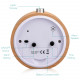 Navaris Analogue Wood Alarm Clock Design Round - Αναλογικό Επιτραπέζιο Ρολόι και Ξυπνητήρι - Gold / Light Brown - 45470.24
