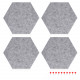 Navaris Hexagon Felt Memo Boards - Σετ με 4 Πλαίσια Ανακοινώσεων και Πινέζες - Light Grey - 44328.25