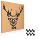Navaris Cork Notice Board - Πίνακας Ανακοινώσεων με Πινέζες - Design Deer - Brown - Black - 45371.02