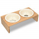 Navaris Raised Pet Bowls Stand - Ανυψωμένα Μπολ Φαγητού με Ξύλινη Βάση για Κατοικίδια - 350 ml - Wood - 46946.1