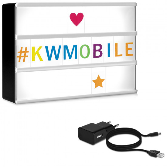 KW A6 Cinema LED Lightbox with micro USB Πίνακας Μηνυμάτων LightBox με Φωτισμό LED, 126 Γράμματα - Multicolor - 41049