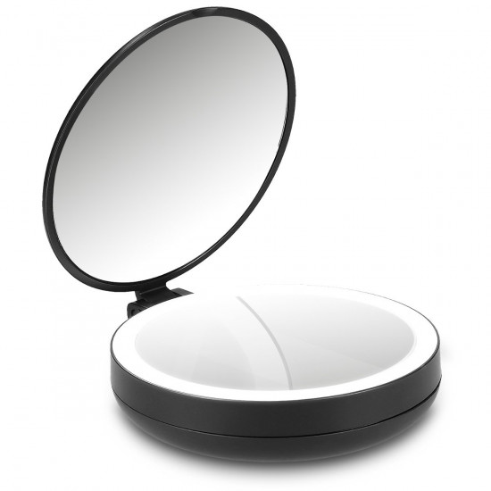 Navaris Compact LED Makeup Mirror - Φωτιζόμενος Καθρέπτης LED Ταξιδιού - Black - 44870.47