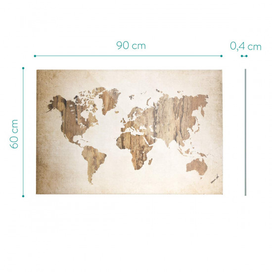 Navaris Μαγνητικός Γυάλινος Πίνακας - 90 x 60cm - Design World Map - 45723.07