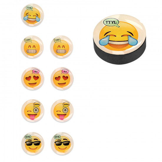 Navaris Emoji Μαγνητάκια για το Ψυγείο ή για Μαγνητικούς Πίνακες - Σετ 10 τεμαχίων - Design Cute and Funny - 45377.01