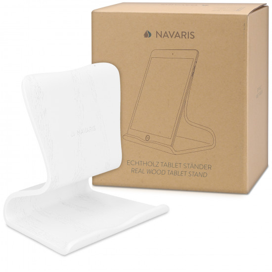Navaris Elegant Wooden Tablet Stand Βάση Στήριξης Tablet από Ξύλο - White - 50080.02