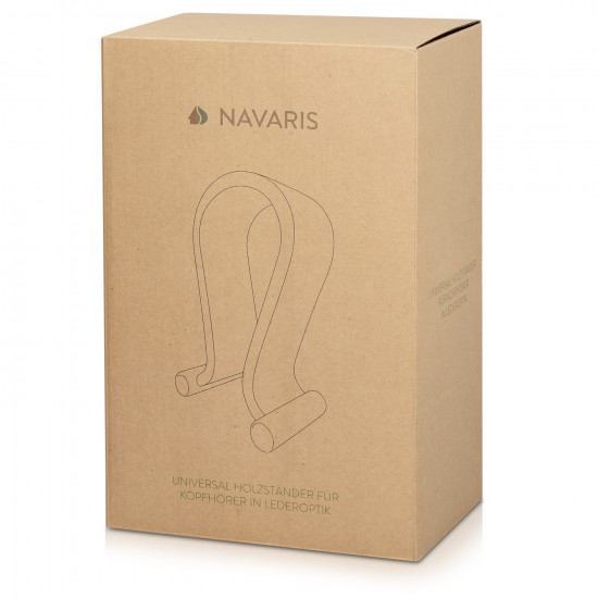 Navaris Βάση Ακουστικών από Ξύλο και Δερματίνη - Yellow - 48110.06