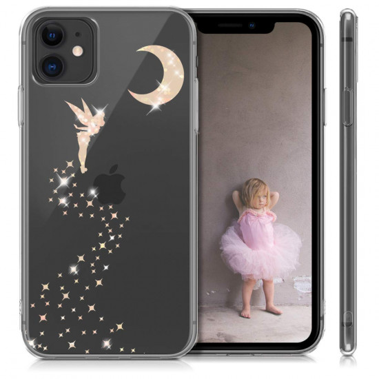 KW iPhone 11 Θήκη Σιλικόνης TPU Design Glittery Fairy - Διάφανη / Rose Gold - 49785.05