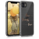 KW iPhone 11 Θήκη Σιλικόνης TPU Design Live / Laugh / Love - Διάφανη / Rose Gold  - 49785.18