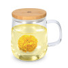 Navaris Tea Mug with Infuser and Bamboo Lid Κούπα για Τσάι με  Καπάκι από Μπαμπού - 500ml - Clear - 50093.01
