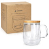 Navaris Tea Mug with Infuser and Bamboo Lid Κούπα για Τσάι με  Καπάκι από Μπαμπού - 500ml - Clear - 50093.01