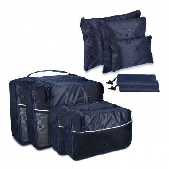 Navaris 9 Set Travel Packing Cubes Σετ με 9 Βαλίτσες Ταξιδιού - Dark Blue - 39530.17