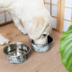 Navaris Σετ με 2 Ανοξείδωτα Μπολ Φαγητού για Γάτες και Σκύλους Design Marble - 46948.3.02