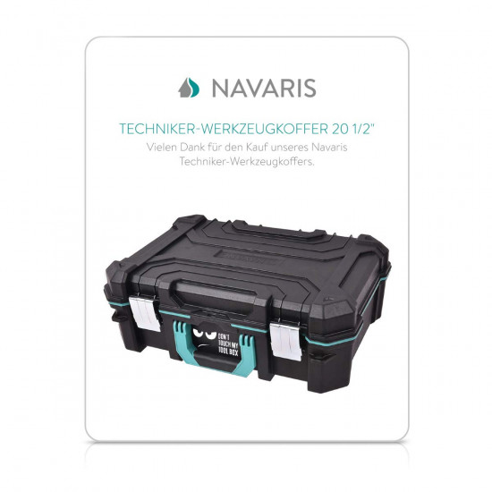 Navaris Technicians Tool Case Box - Εργαλειοθήκη Κουτί Design Don't Touch my Tool Box - Black / Light Blue - 46190.02