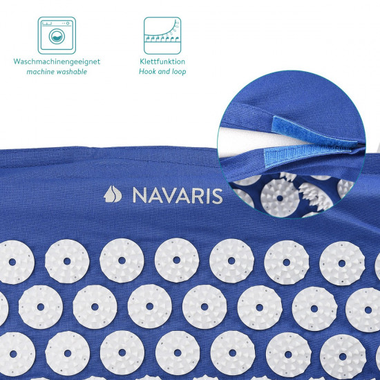 Navaris 2-in-1 Acupressure Mat and Pillow Set Σετ 2 σε 1 Χαλάκι και Μαξιλάρι Μασάζ - Blue - 43899.04