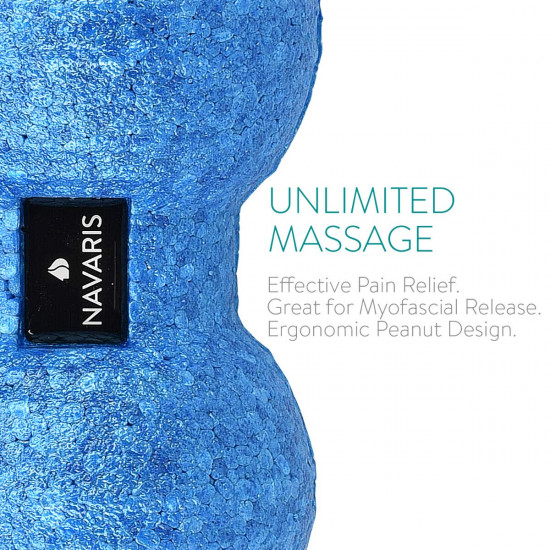 Navaris 2x Peanut Duo Massage Ball - Σετ με 2 Μπάλες Μασάζ - Black / Blue - 44055.04