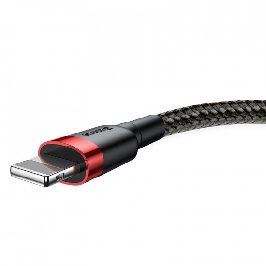 Baseus Cafule Cable Lightning 2.4A - Καλώδιο Δεδομένων και Φόρτισης Lightning 1M για iPhone - Black / Red - CALKLF-B19