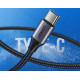 Ugreen Nickel-Plated Cable Type-C 3A - Καλώδιο Γρήγορης Φόρτισης Type-C 1m - Black