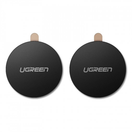 Ugreen Magnet Plates - Δύο Μεταλλικές Πλακέτες με Αυτοκόλλητο για Μαγνητικές Βάσεις Αυτοκινήτου - Black