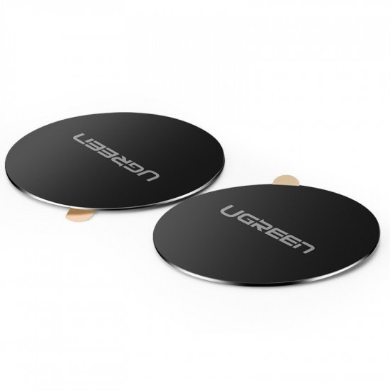 Ugreen Magnet Plates - Δύο Μεταλλικές Πλακέτες με Αυτοκόλλητο για Μαγνητικές Βάσεις Αυτοκινήτου - Black