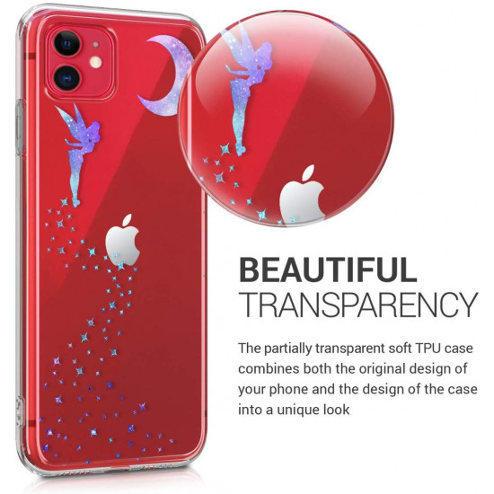 KW iPhone 11 Θήκη Σιλικόνης TPU Design Fairy - Violet / Mint - Διάφανη - 49793.09