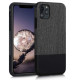KW iPhone 11 Pro Max Θήκη Σιλικόνης TPU Design Two-Tone Tweed Fabric - Anthracite / Black - 51157.01