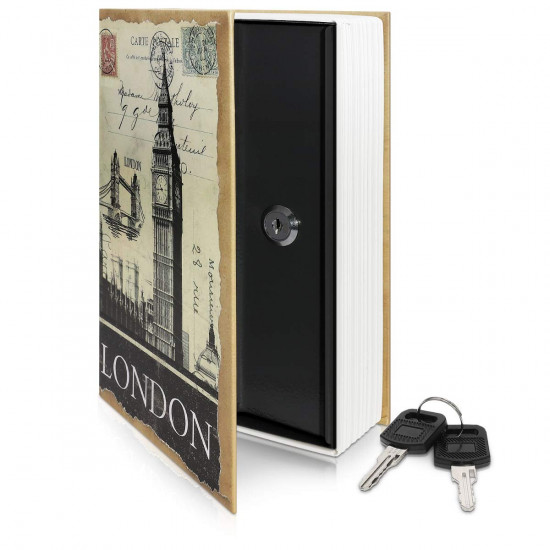 Navaris Βιβλίο Χρηματοκιβώτιο - Κρύπτη με Κλειδαριά - 24 x 16 x 5 εκ - Design London - 50562.2