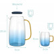 Navaris Glass Water Carafe with Silicone Lid and 4 Glasses Γυάλινη Κανάτα Νερού με Καπάκι Σιλικόνης και 4 Ποτήρια - 1,55L - Blue / Διάφανη - 51066.04.05
