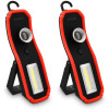 Navaris 2x 3W COB LED Work Light Σετ με 2 Φακούς Εργασίας με Μαγνητική Βάση και Γάντζο - Black / Red - 45758.02
