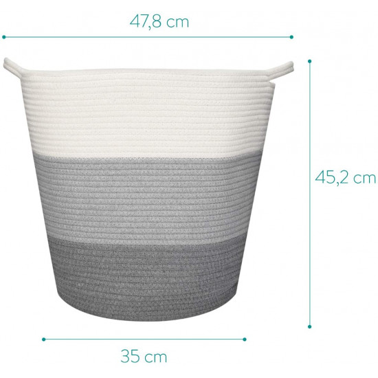Navaris Cotton Rope Storage Basket Καλάθι Αποθήκευσης από Βαμβάκι - Sand - 50743.1