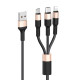 Hoco X26 Xpress 3in1 Καλώδιο Δεδομένων και Φόρτισης 2A 1m - Micro USB / Lightning / Type-C - Black / Gold