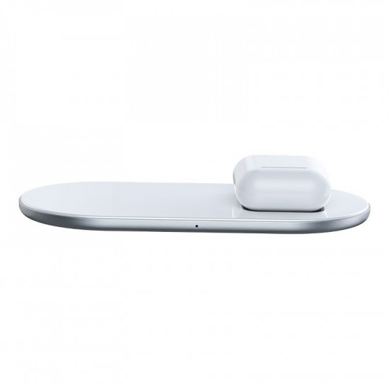 Baseus Simple 2in1 Wireless Charger for Smartphones - Ασύρματος Φορτιστής Qi Charge 15W - White - WXJK-02