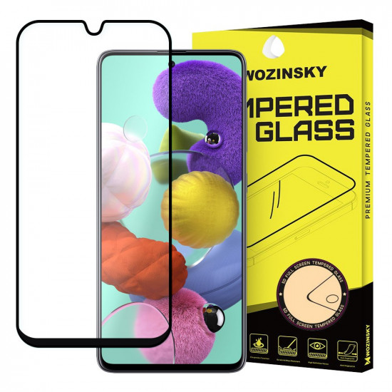 Wozinsky Samsung Galaxy A51 9H Case Friendly Full Screen Full Glue Tempered Glass Αντιχαρακτικό Γυαλί Οθόνης - Black