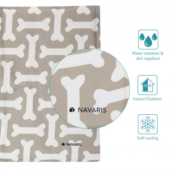 Navaris Pet Cooling Mat - Στρώμα Ψύξης για Κατοικίδια - Design Bone - 51240.1