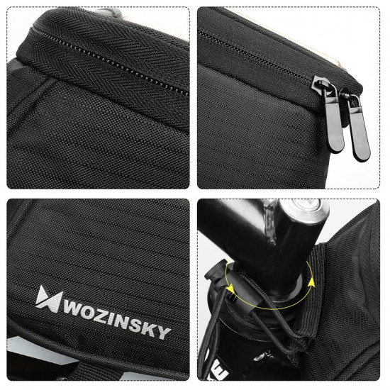 Wozinsky Bike Front Storage Bag - Universal Τσάντα Αποθήκευσης για Ποδήλατο 1,5L - Black - WBB2BK