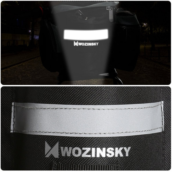 Wozinsky Bicycle Bike Pannier Bag - Τσάντα Αποθήκευσης για Σχάρα Ποδηλάτου με Λουράκι Ώμου 6L - Black - WBB3BK