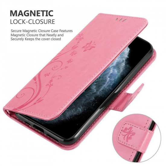 Cadorabo iPhone 11 Pro Θήκη Πορτοφόλι Stand από Δερματίνη - Floral - Pink
