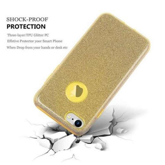Cadorabo iPhone 7 / 8 Luxurious Glitter Σκληρή Θήκη - Gold