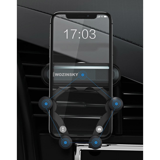 Wozinsky WCH-01 Gravity Air Vent Mobile Holder - Universal Βάση Αυτοκινήτου Αεραγωγού - Black